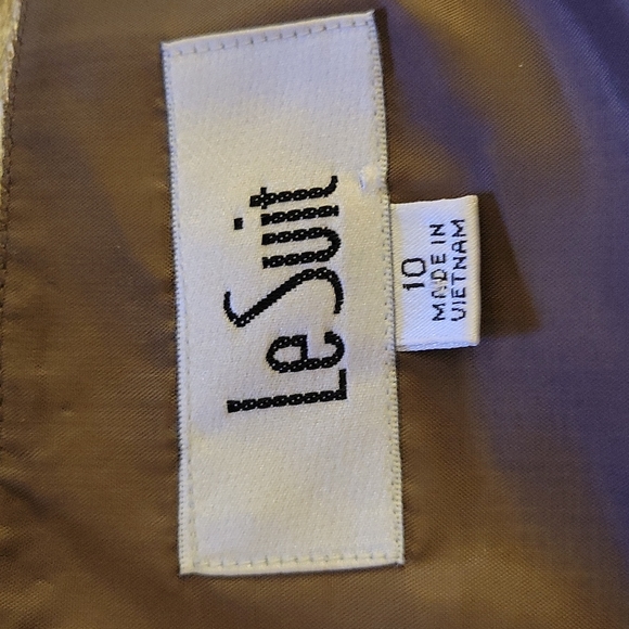 LE SUIT brown white textured 2 piece dress pencil skirt/top fully lined … - Picture 6 of 7